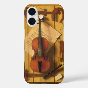 Stilleven met viool en muziek van William Harnett iPhone 16 Hoesje