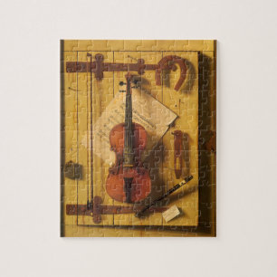 Stilleven met viool en muziek van William Harnett Legpuzzel