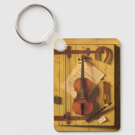 Stilleven met viool en muziek van William Harnett Sleutelhanger (Voorkant)