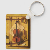 Stilleven met viool en muziek van William Harnett Sleutelhanger (Achterkant)