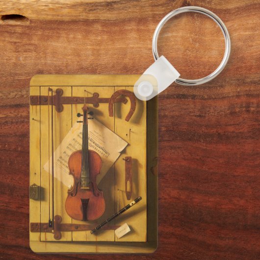 Stilleven met viool en muziek van William Harnett Sleutelhanger (Achterkant)