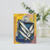 Stilleven met visblik briefkaart (Staand voorkant)