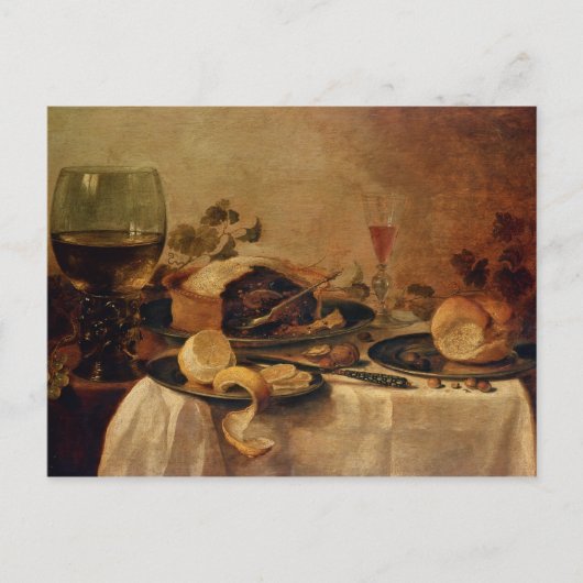 Stilleven met Vlaai, 1635 Briefkaart (Voorkant)