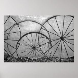 Stilleven met wagenwiel poster