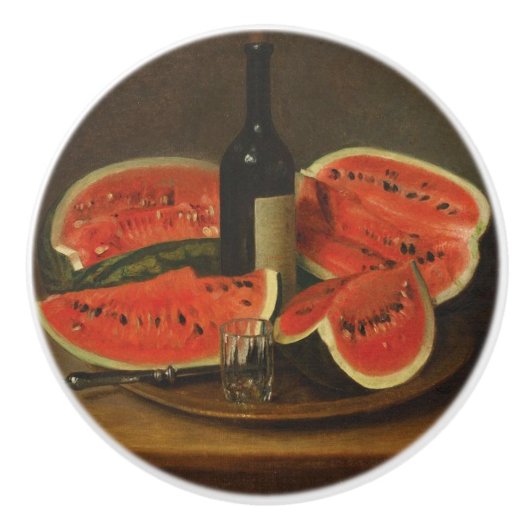 Stilleven met watermeloenen (door Constantin Stahi Keramische Knop (Voorkant)