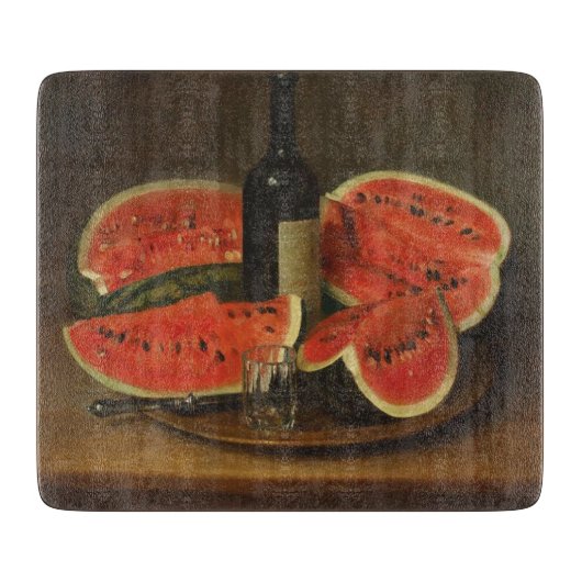 Stilleven met watermeloenen (door Constantin Stahi Snijplank (Voorkant)