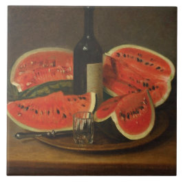 Stilleven met watermeloenen (door Constantin Stahi Tegeltje