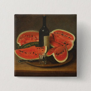Stilleven met watermeloenen (door Constantin Stahi Vierkante Button 5,1 Cm