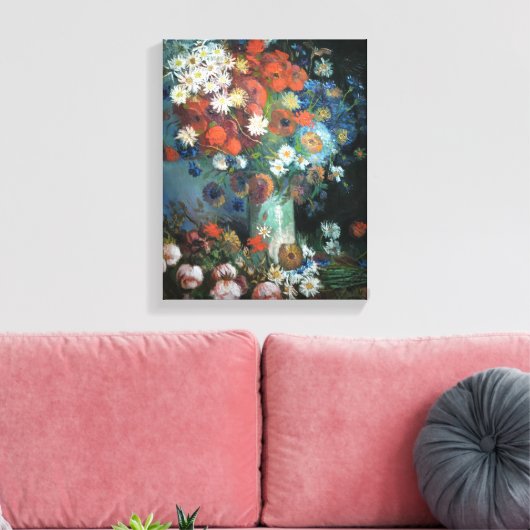 Stilleven met weidebloemen | Vincent van Gogh Canvas Afdruk (Insitu (Woonkamer))