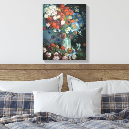 Stilleven met weidebloemen | Vincent van Gogh Canvas Afdruk (Insitu (Slaapkamer))