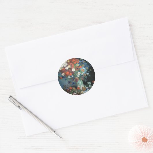 Stilleven met weidebloemen | Vincent van Gogh Ronde Sticker (Envelop)