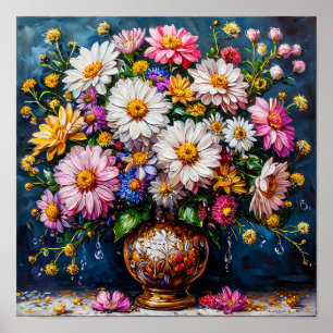 🌼 Stilleven met wilde bloemen Elegante botanische Poster