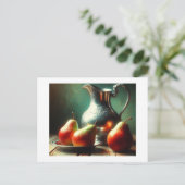 Stilleven met zilver en peren, briefkaart (Staand voorkant)