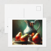 Stilleven met zilver en peren, briefkaart (Voorkant / Achterkant)