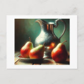 Stilleven met zilver en peren, briefkaart (Voorkant)