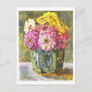 Stilleven met Zinnia's (1910) door Floris Verster Briefkaart