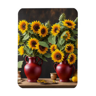 Stilleven met zonnebloemen magneet