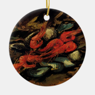 Stilleven Mosselen en Garnalen door Vincent van Go Keramisch Ornament
