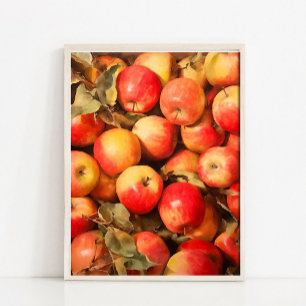 Stilleven Olie Schilderij met Appels, Vintage Fran Poster
