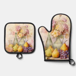 Stilleven ontwerp ovenwant & pannenlap set