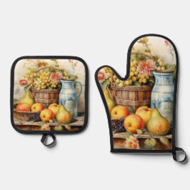 Stilleven ontwerp ovenwant & pannenlap set