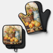 Stilleven ontwerp ovenwant & pannenlap set (Voorkant / Achterkant)