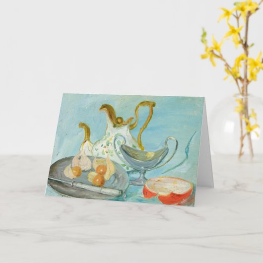 Stilleven op een blauwe achtergrond | Tadeusz Mako Kaart (Gele Bloem)