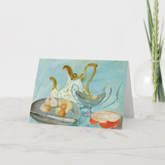 Stilleven op een blauwe achtergrond | Tadeusz Mako Kaart (Voorkant)