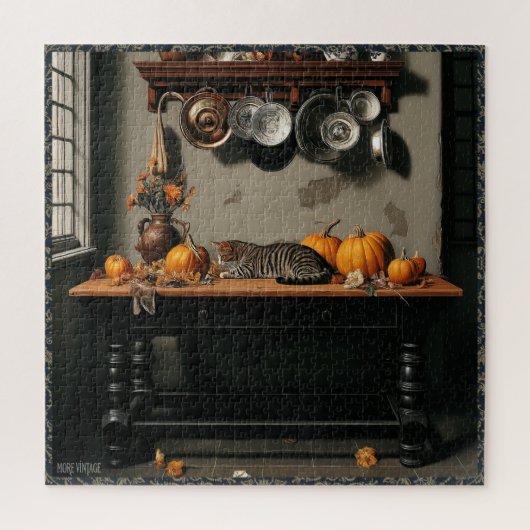 STILLEVEN OUDE WERELD MET KAT LEGPUZZEL (Verticaal)
