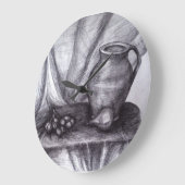 Stilleven potlood tekening klassieke wandklok (Hoek)
