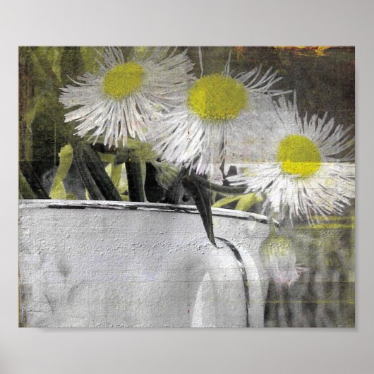 Stilleven  Roze Bloemen in Teacup Poster (Voorkant)