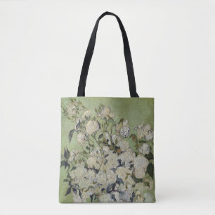Stilleven: Roze rozen in een vaas van Van Gogh Tote Bag