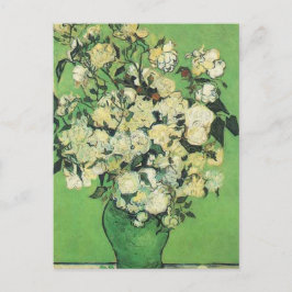 Stilleven - Roze rozen in een vaas Vincent van Gog Briefkaart