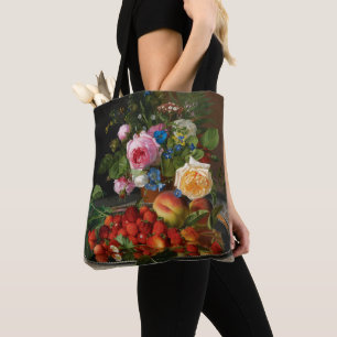 Stilleven Rozen en Aardbeien door Otto Ottesen Tote Bag