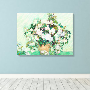 Stilleven Rozen in een vaas door Vincent van Gogh Canvas Afdruk