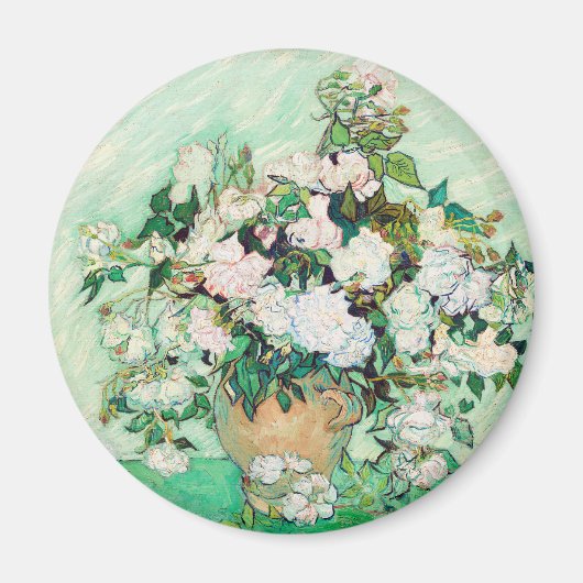 Stilleven Rozen in een vaas door Vincent van Gogh Magneet (Voorkant)