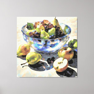 *~* Stilleven SC6 Fruit Art Gift Crystal Bowl Canvas Afdruk