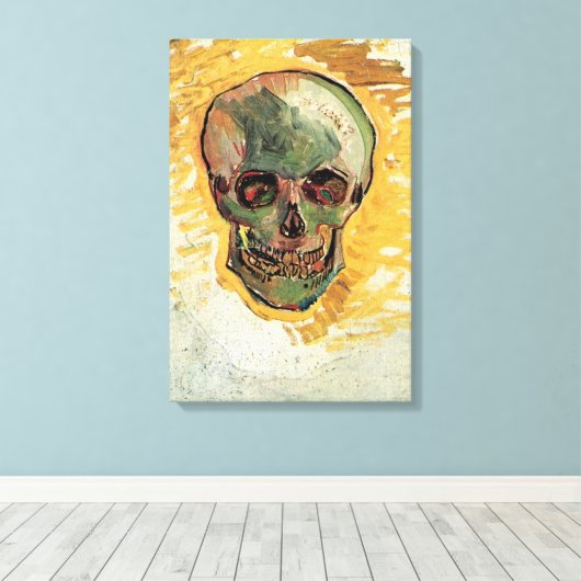 Stilleven Schedel door Vincent van Gogh Canvas Afdruk (Insitu (Houten vloer))