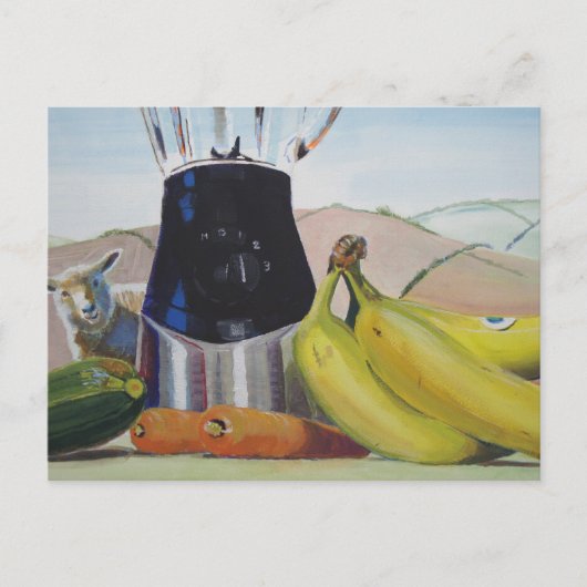 Stilleven schilderen fruit groenten blender briefkaart (Voorkant)