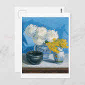 Stilleven Schilderen met witte en gele bloemen Briefkaart (Voorkant / Achterkant)