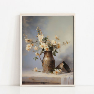 Stilleven Schilderij Bloemenvase, Vintage Keuken Poster