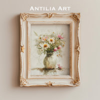Stilleven schilderij lente bloem boeket in vaas