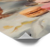 Stilleven Schilderij van Franse Macarons, Dessert  Poster (Hoek)