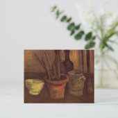 Stilleven Schilderkwasten in Pot door Vincent van Briefkaart (Staand voorkant)