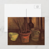 Stilleven Schilderkwasten in Pot door Vincent van Briefkaart (Voorkant / Achterkant)