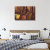 Stilleven Schilderkwasten in Pot door Vincent van  Canvas Afdruk (Insitu (Slaapkamer))