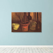 Stilleven Schilderkwasten in Pot door Vincent van  Canvas Afdruk (Insitu (Houten vloer))