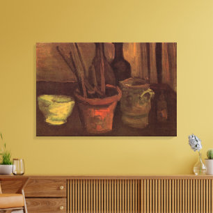 Stilleven Schilderkwasten in Pot door Vincent van  Canvas Afdruk