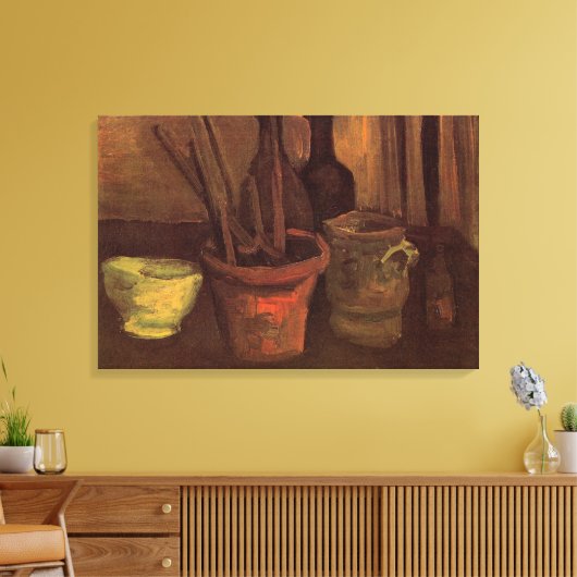 Stilleven Schilderkwasten in Pot door Vincent van  Canvas Afdruk (Insitu (Woonkamer))