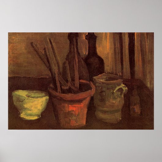 Stilleven Schilderkwasten in Pot door Vincent van Poster (Voorkant)